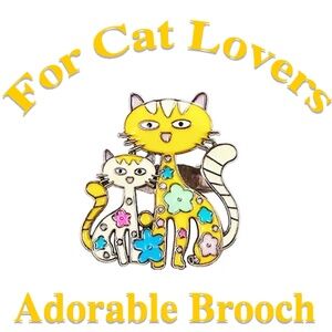 Anime Cat Brooch Pin ~ Yellow Cartoon Badge Fashion Backpacks  Shirts Bag - NWT
